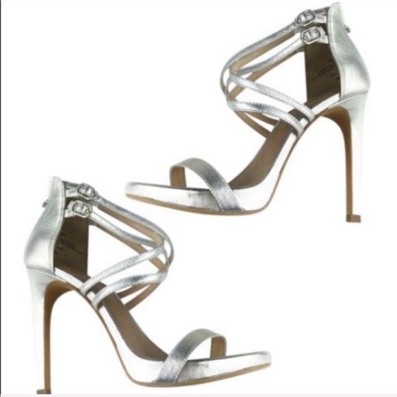 Halogen Silver Strappy High Heel Sandals - Picture 9 of 9